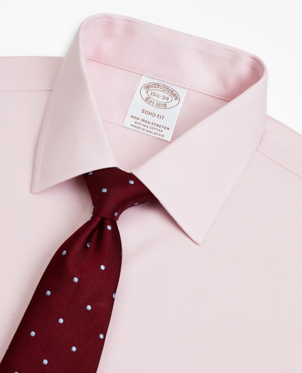 Stretch Soho Extra-Slim-Fit Dress Shirt, Non-Iron Twill Ainsley Collar, image 2