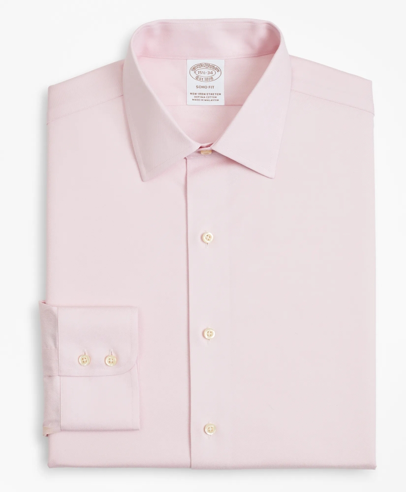 Stretch Soho Extra-Slim-Fit Dress Shirt, Non-Iron Twill Ainsley Collar, image 4