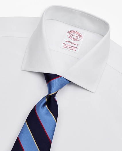 Stretch Madison Relaxed-Fit Dress Shirt, Non-Iron Royal Oxford English Collar, image 2