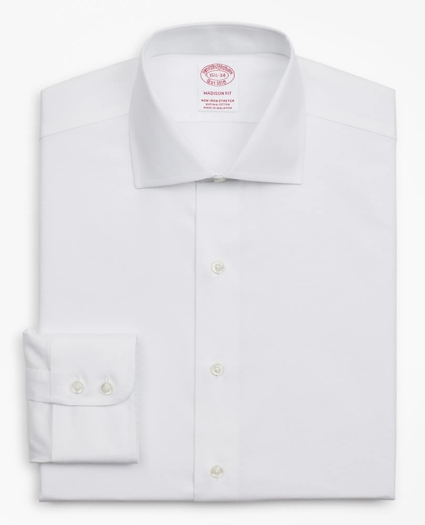 Stretch Madison Relaxed-Fit Dress Shirt, Non-Iron Royal Oxford English Collar, image 4