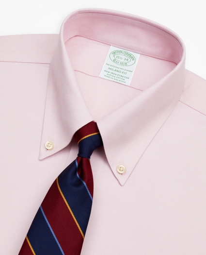 Stretch Milano Slim-Fit Dress Shirt, Non-Iron Royal Oxford Button-Down Collar, image 2
