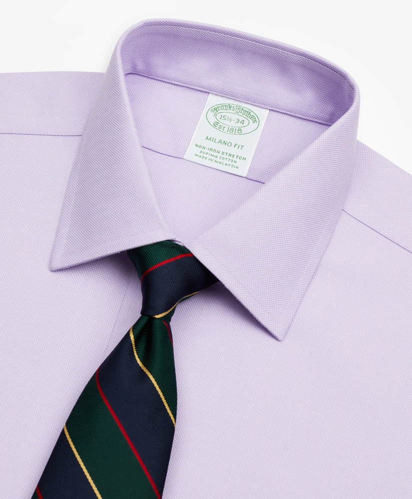Stretch Milano Slim-Fit Dress Shirt, Non-Iron Royal Oxford Ainsley Collar, image 2