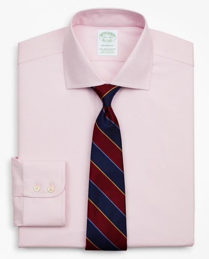 Stretch Milano Slim-Fit Dress Shirt, Non-Iron Royal Oxford English Collar, image 1
