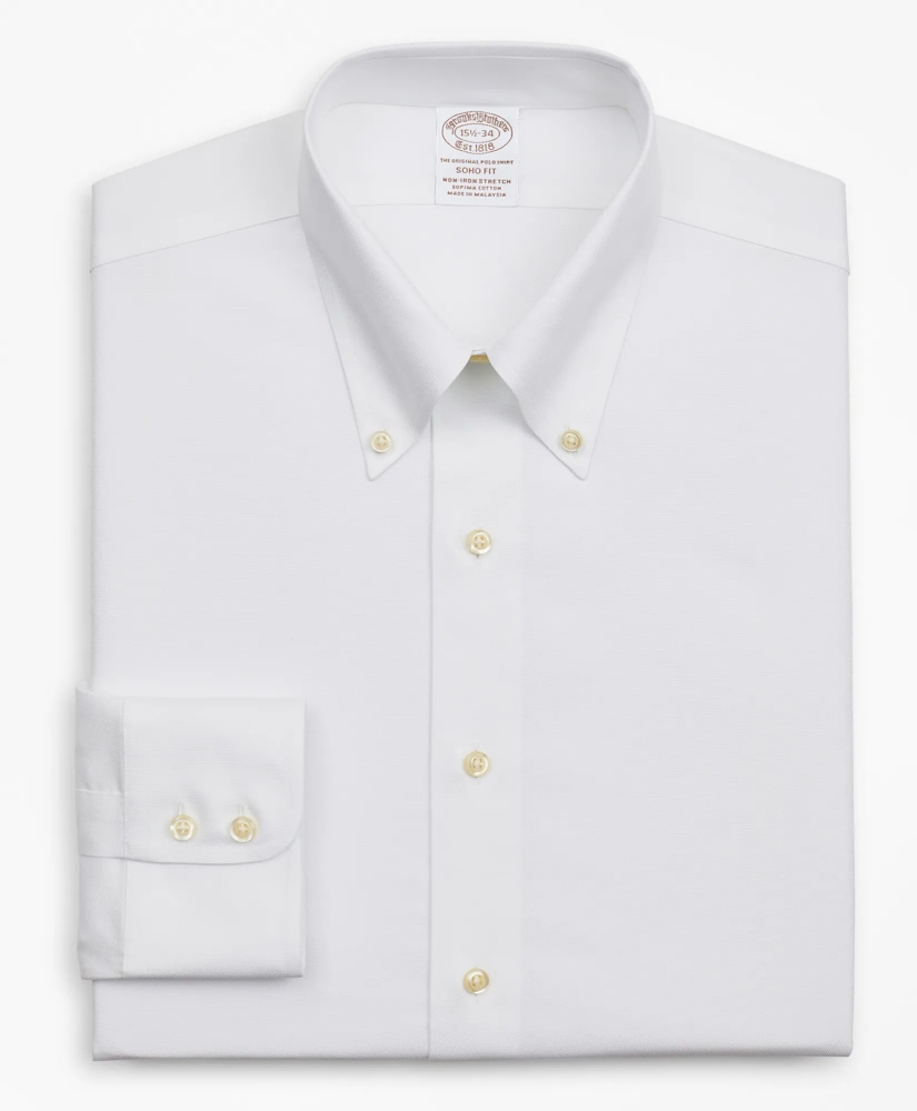 Stretch Soho Extra-Slim-Fit Dress Shirt, Non-Iron Royal Oxford Button-Down Collar, image 4