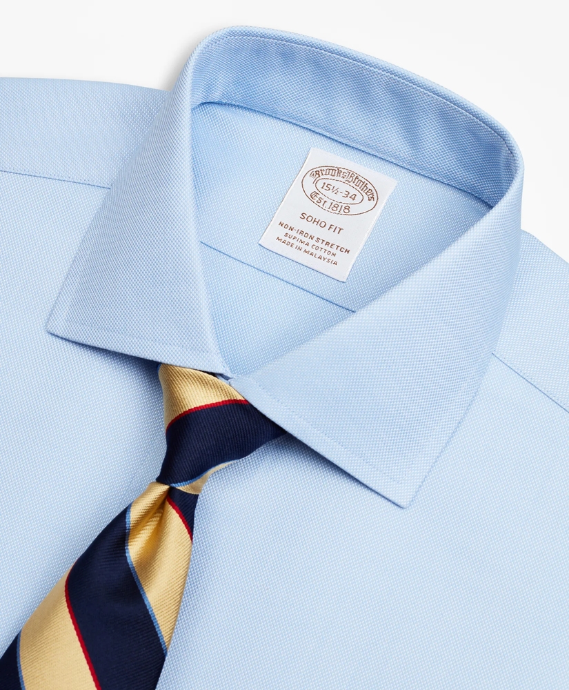 Stretch Soho Extra-Slim-Fit Dress Shirt, Non-Iron Royal Oxford English Collar, image 2