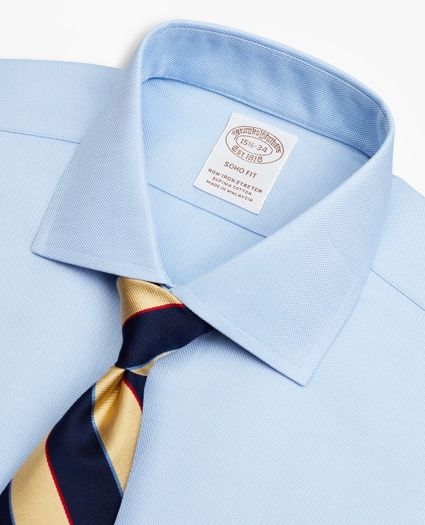 Stretch Soho Extra-Slim-Fit Dress Shirt, Non-Iron Royal Oxford English Collar, image 2