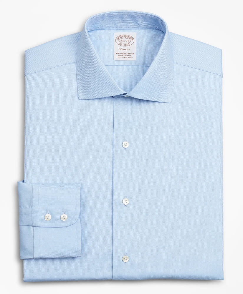 Stretch Soho Extra-Slim-Fit Dress Shirt, Non-Iron Royal Oxford English Collar, image 4