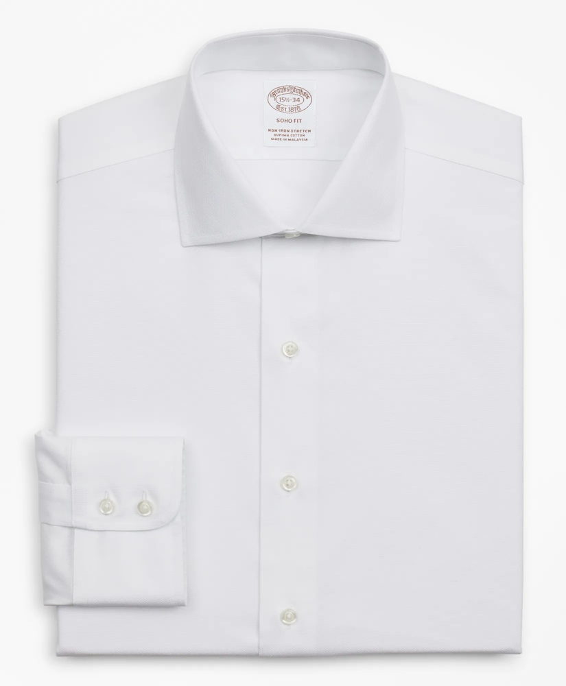 Stretch Soho Extra-Slim-Fit Dress Shirt, Non-Iron Royal Oxford English Collar, image 4