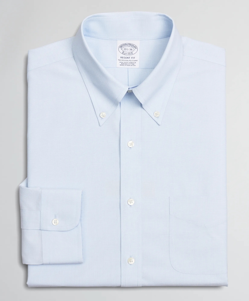 Stretch Regent Regular-Fit Dress Shirt, Non-Iron Poplin Button-Down Collar End-on-End, image 4