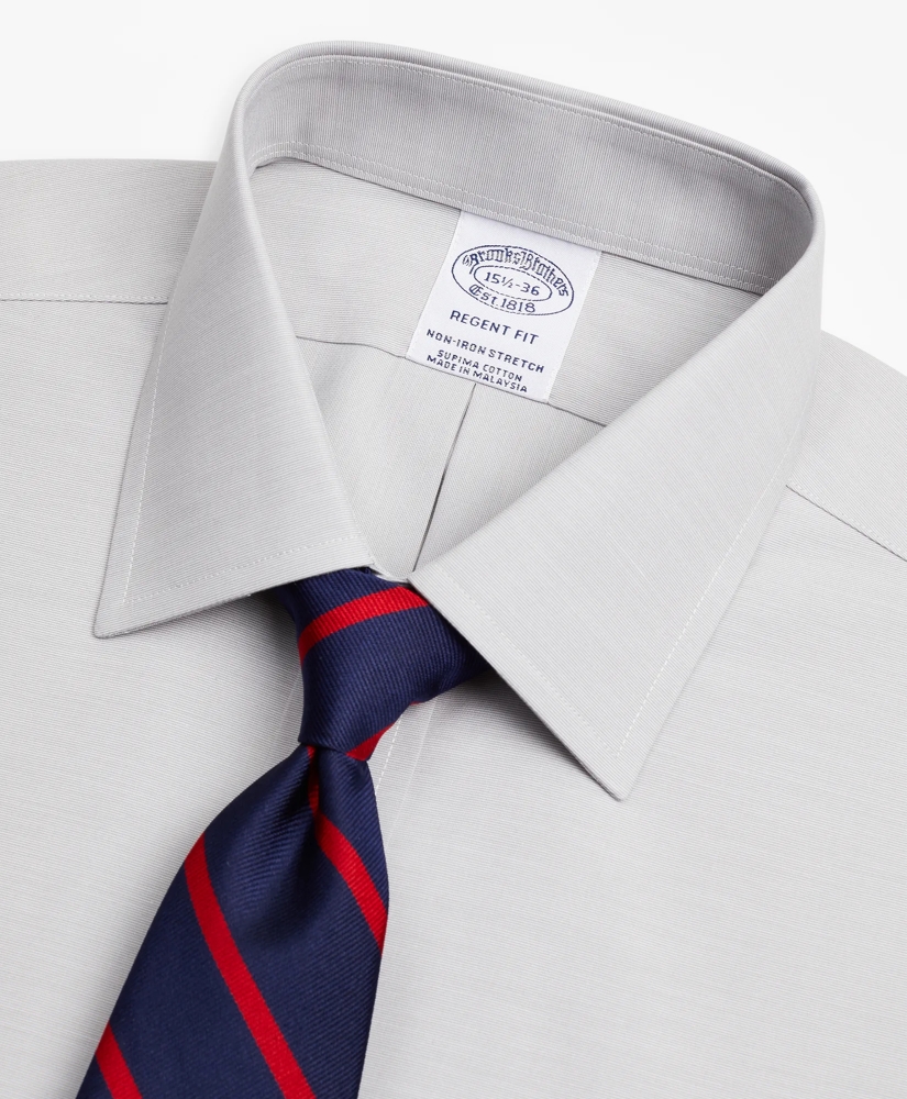 Stretch Regent Regular-Fit Dress Shirt, Non-Iron Poplin Ainsley Collar End-on-End, image 2
