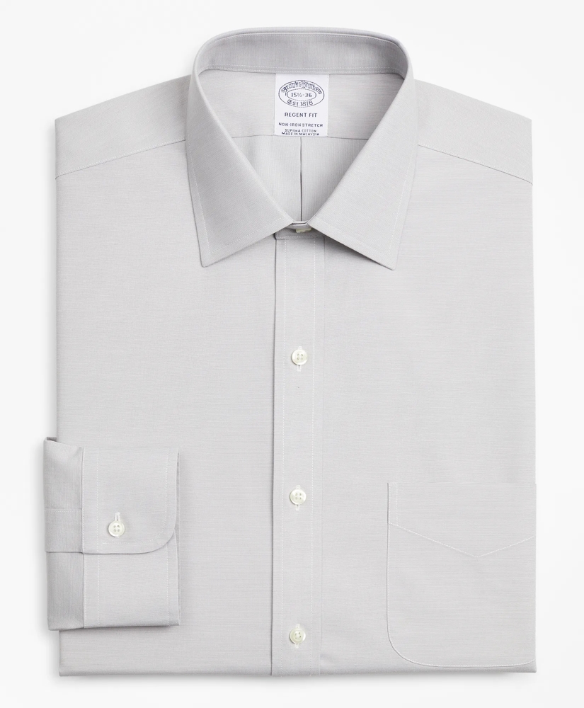 Stretch Regent Regular-Fit Dress Shirt, Non-Iron Poplin Ainsley Collar End-on-End, image 4