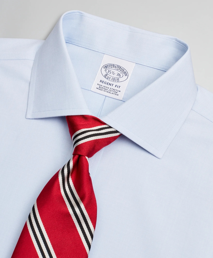 Stretch Regent Regular-Fit Dress Shirt, Non-Iron Poplin English Collar End-on-End, image 2
