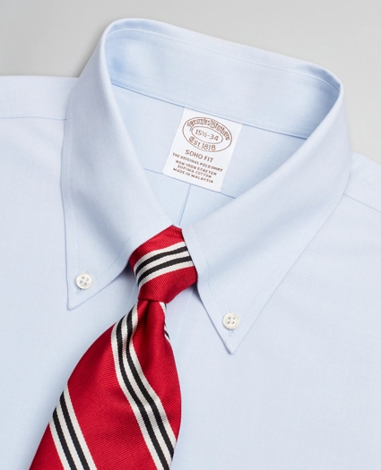Stretch Soho Extra-Slim-Fit Dress Shirt, Non-Iron Poplin Button-Down Collar End-on-End, image 2