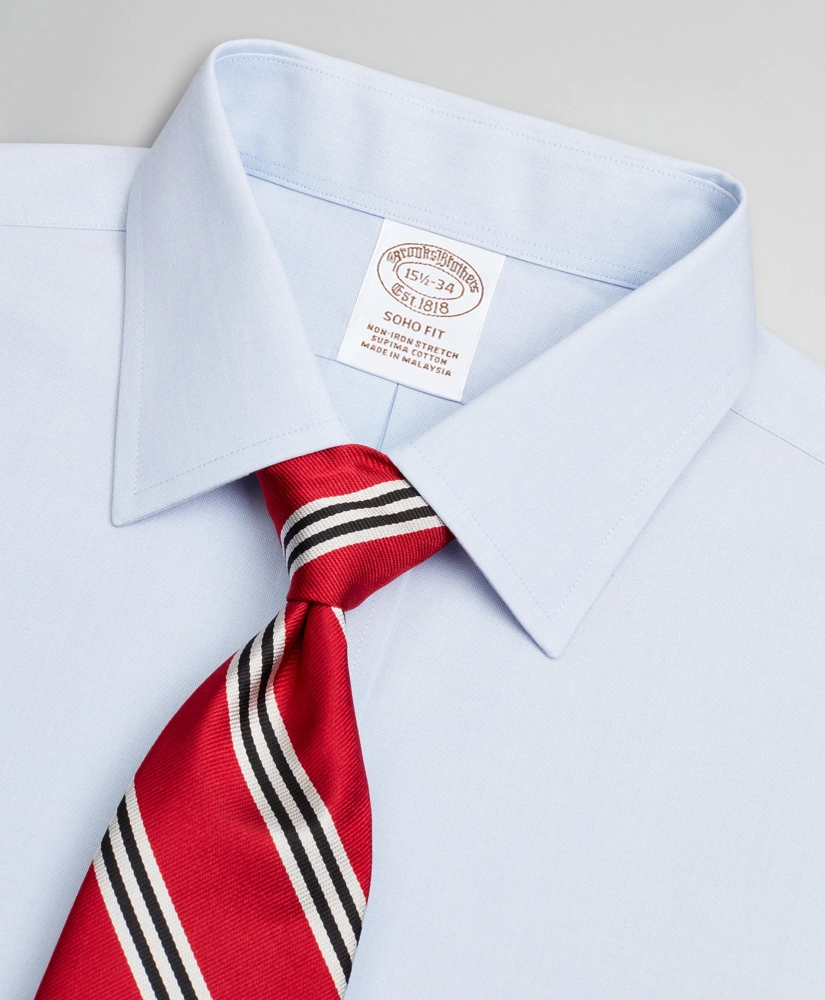 Stretch Soho Extra-Slim-Fit Dress Shirt, Non-Iron Poplin Ainsley Collar End-on-End, image 2