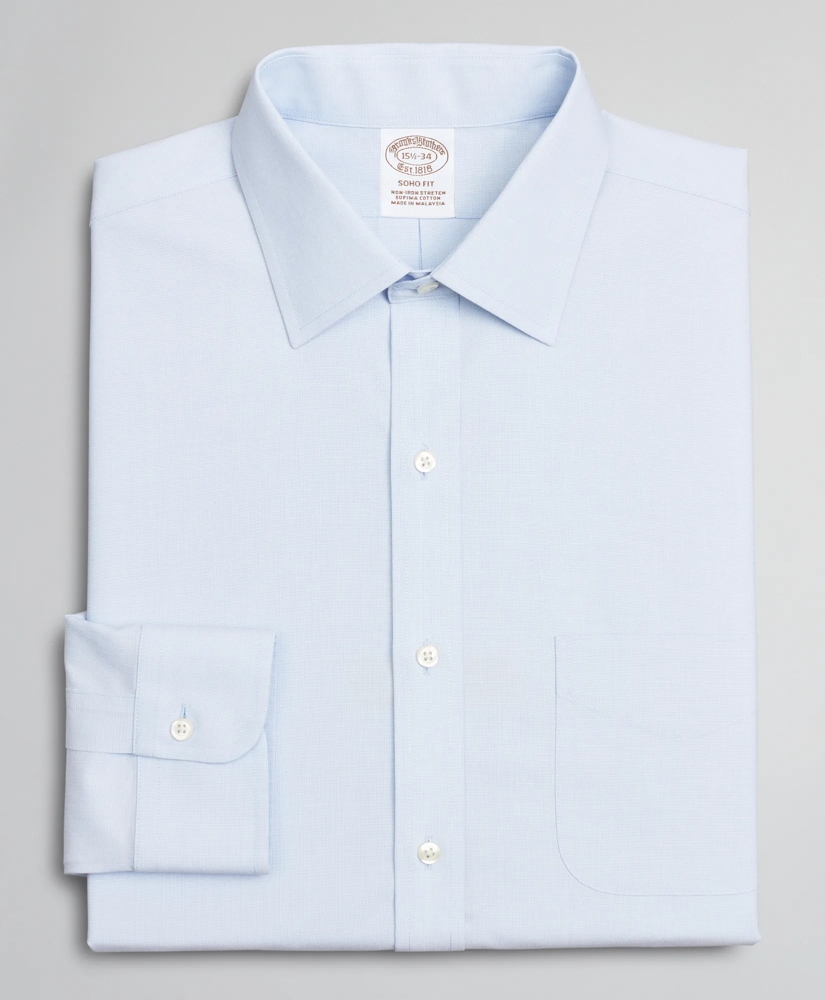 Stretch Soho Extra-Slim-Fit Dress Shirt, Non-Iron Poplin Ainsley Collar End-on-End, image 4
