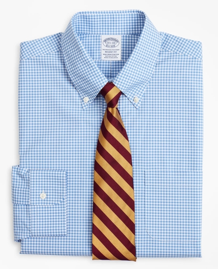 Stretch Regent Regular-Fit  Dress Shirt, Non-Iron Poplin Button-Down Collar Gingham, image 1