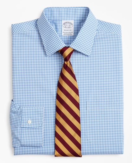 Stretch Regent Regular-Fit  Dress Shirt, Non-Iron Poplin Ainsley Collar Gingham, image 1