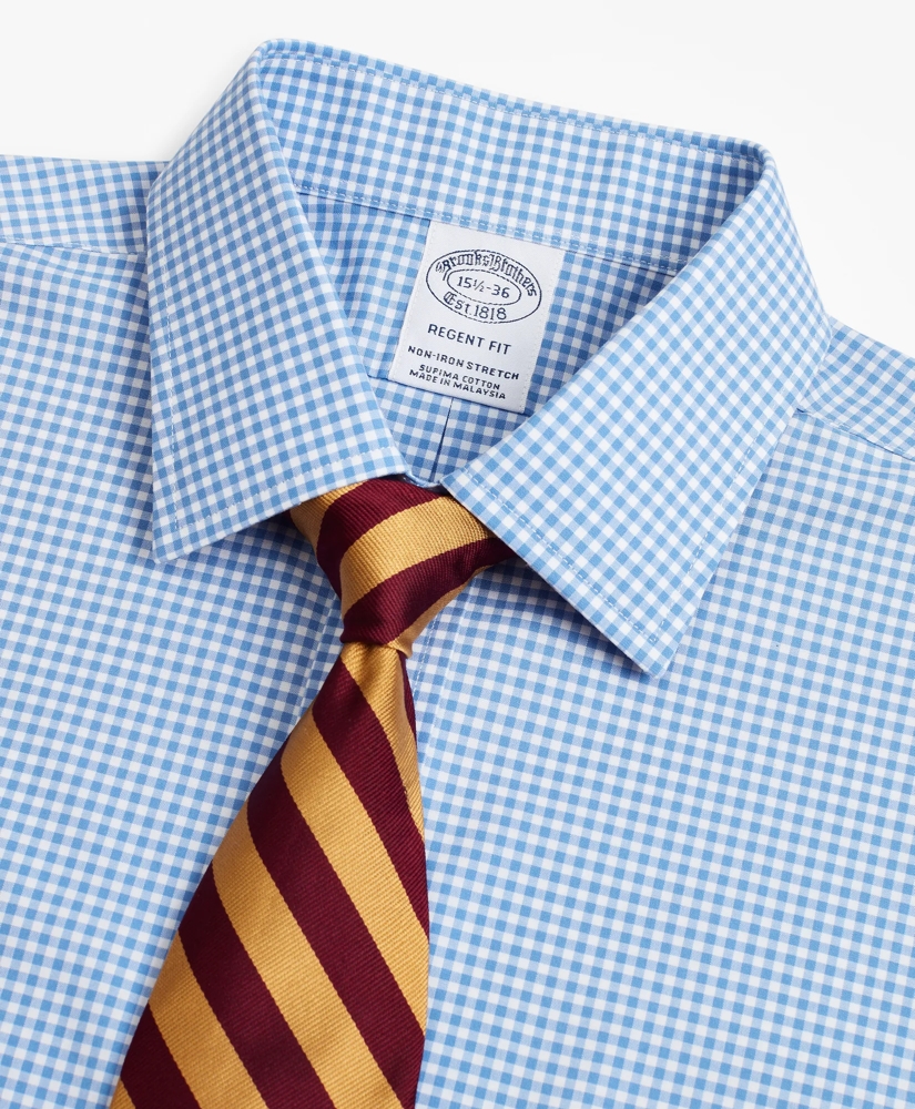 Stretch Regent Regular-Fit  Dress Shirt, Non-Iron Poplin Ainsley Collar Gingham, image 2