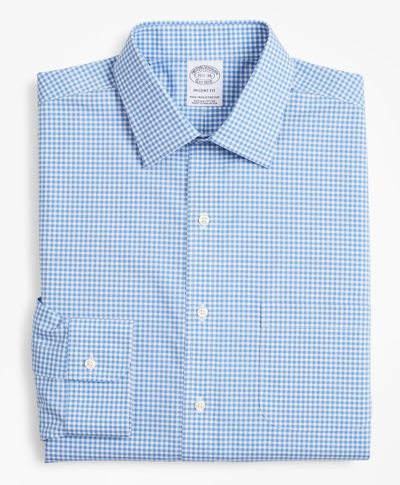 Stretch Regent Regular-Fit  Dress Shirt, Non-Iron Poplin Ainsley Collar Gingham, image 4