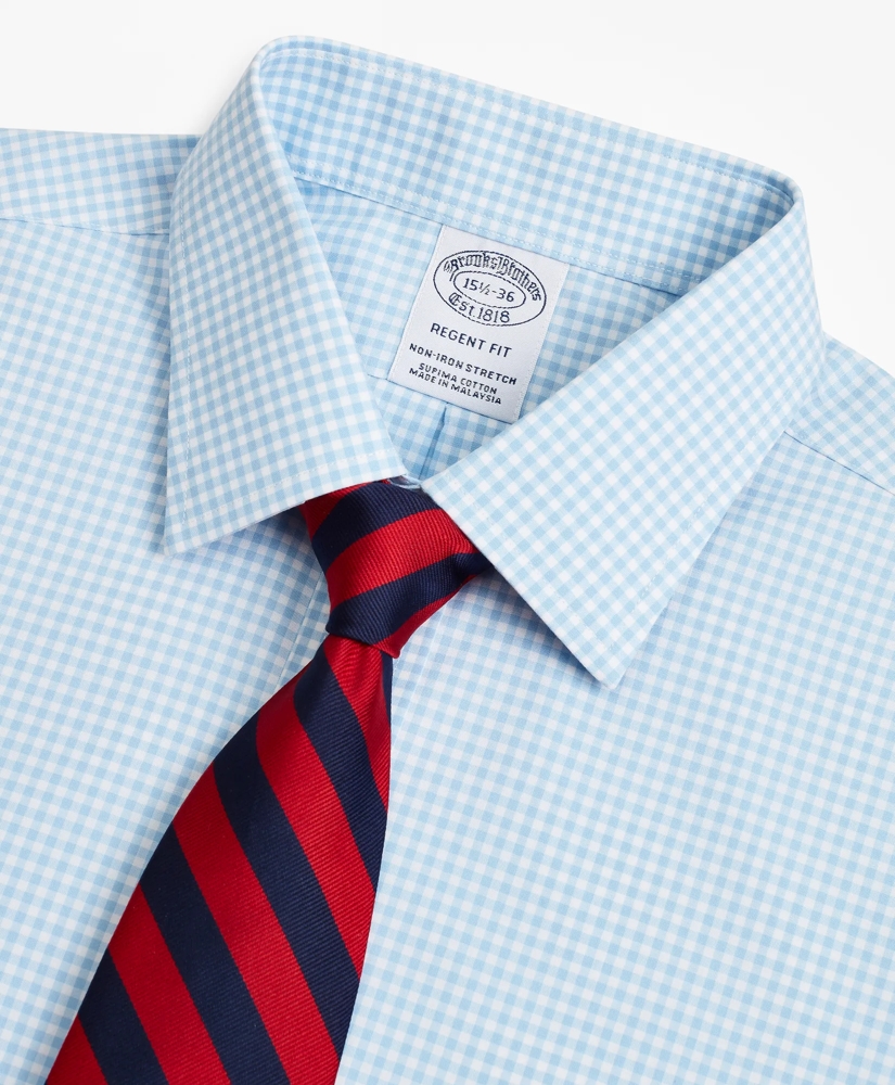 Stretch Regent Regular-Fit  Dress Shirt, Non-Iron Poplin Ainsley Collar Gingham, image 2