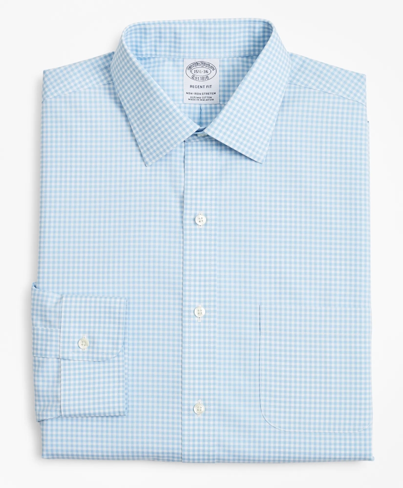 Stretch Regent Regular-Fit  Dress Shirt, Non-Iron Poplin Ainsley Collar Gingham, image 4