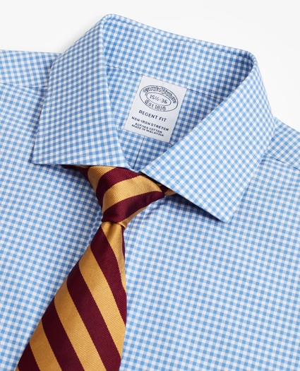Stretch Regent Regular-Fit  Dress Shirt, Non-Iron Poplin English Collar Gingham, image 2