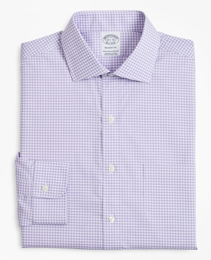 Stretch Regent Regular-Fit  Dress Shirt, Non-Iron Poplin English Collar Gingham, image 4