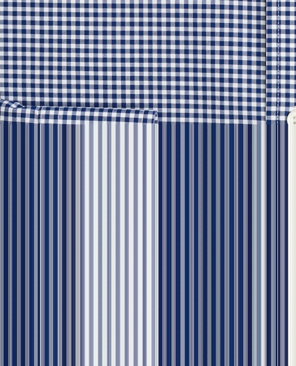 Stretch Regent Regular-Fit  Dress Shirt, Non-Iron Poplin English Collar Gingham, image 3