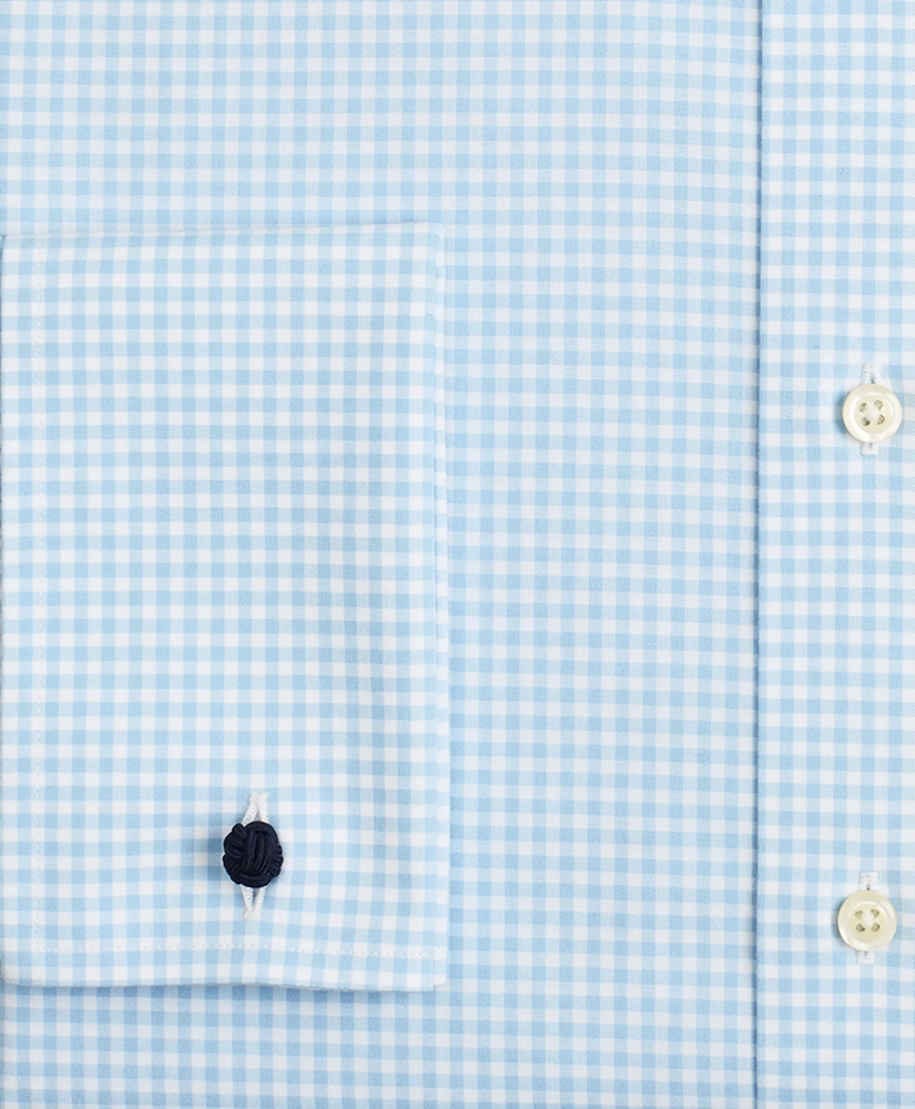 Stretch Regent Regular-Fit  Dress Shirt, Non-Iron Poplin English Collar French Cuff Gingham, image 3