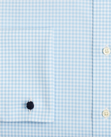 Stretch Regent Regular-Fit  Dress Shirt, Non-Iron Poplin English Collar French Cuff Gingham, image 3