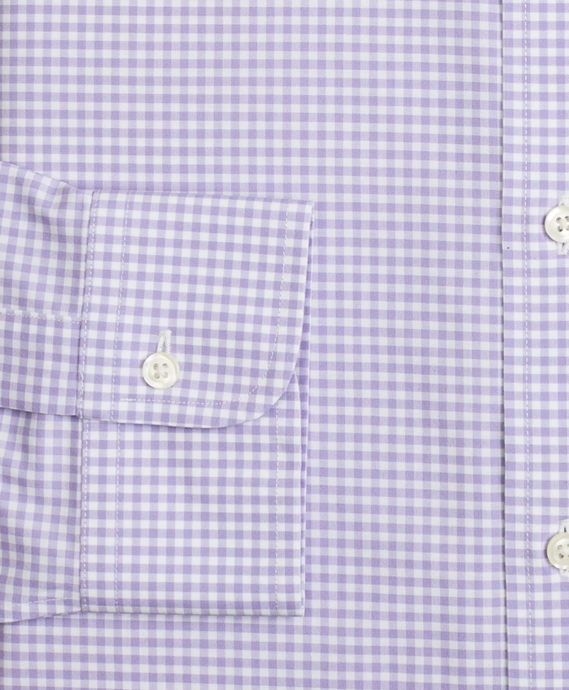 Stretch Milano Slim-Fit Dress Shirt, Non-Iron Poplin Ainsley Collar Gingham, image 3