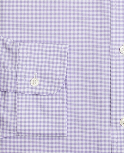 Stretch Milano Slim-Fit Dress Shirt, Non-Iron Poplin Ainsley Collar Gingham, image 3