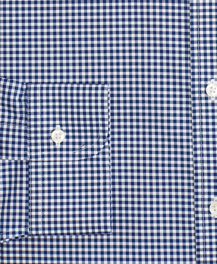 Stretch Milano Slim-Fit Dress Shirt, Non-Iron Poplin Ainsley Collar Gingham, image 3