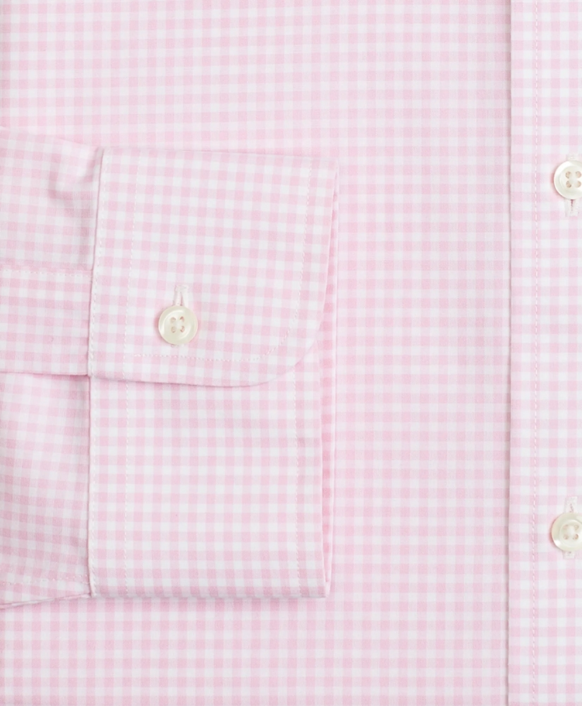 Stretch Milano Slim-Fit Dress Shirt, Non-Iron Poplin Ainsley Collar Gingham, image 3