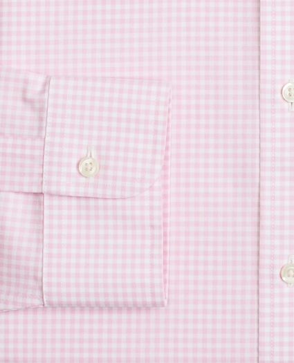 Stretch Milano Slim-Fit Dress Shirt, Non-Iron Poplin Ainsley Collar Gingham, image 3