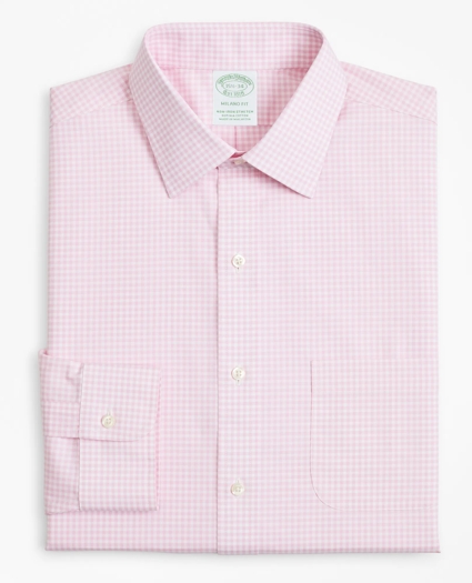 Stretch Milano Slim-Fit Dress Shirt, Non-Iron Poplin Ainsley Collar Gingham, image 4