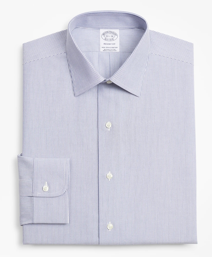 Stretch Regent Regular-Fit  Dress Shirt, Non-Iron Poplin Ainsley Collar Fine Stripe, image 4