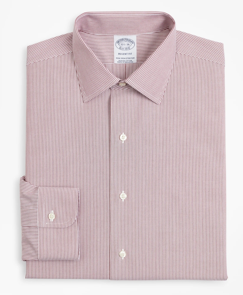 Stretch Regent Regular-Fit  Dress Shirt, Non-Iron Poplin Ainsley Collar Fine Stripe, image 4