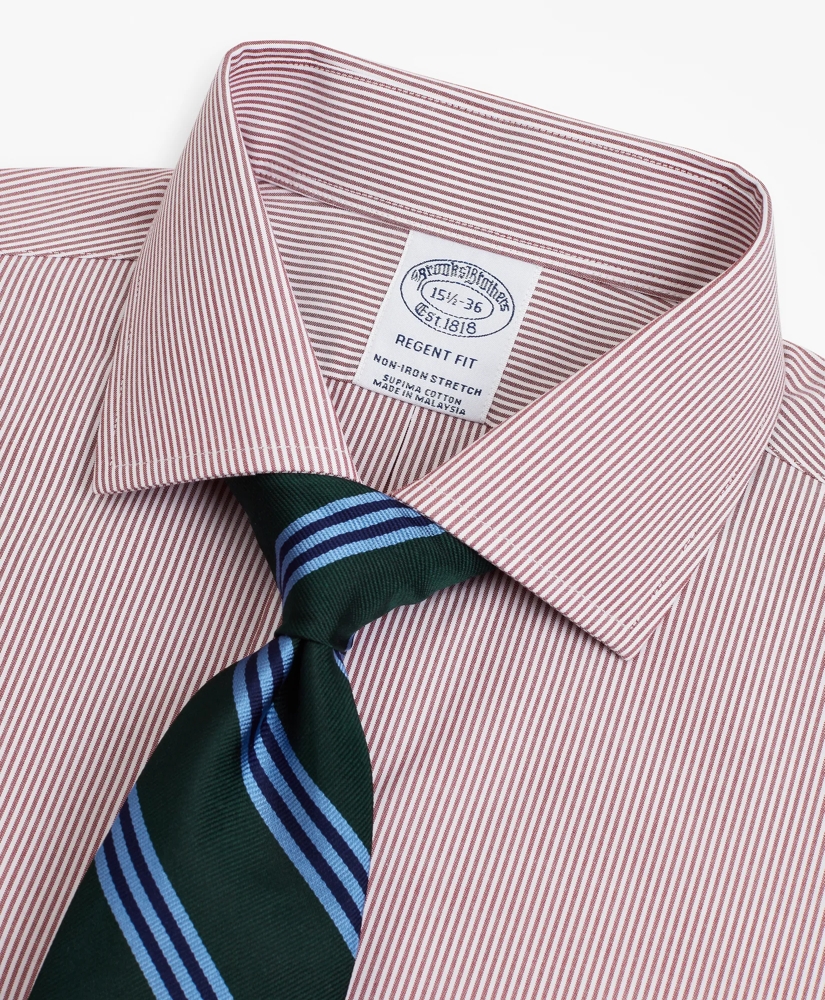 Stretch Regent Regular-Fit  Dress Shirt, Non-Iron Poplin English Collar Fine Stripe, image 2