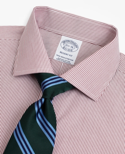 Stretch Regent Regular-Fit  Dress Shirt, Non-Iron Poplin English Collar Fine Stripe, image 2