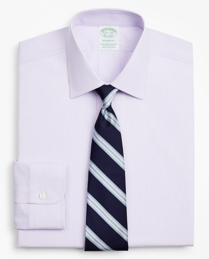 Stretch Milano Slim-Fit Dress Shirt, Non-Iron Poplin Ainsley Collar Fine Stripe, image 1