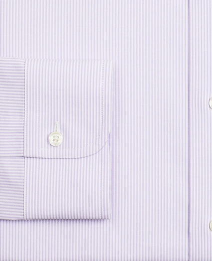 Stretch Milano Slim-Fit Dress Shirt, Non-Iron Poplin Ainsley Collar Fine Stripe, image 3