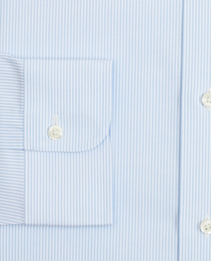Stretch Milano Slim-Fit Dress Shirt, Non-Iron Poplin Ainsley Collar Fine Stripe, image 3
