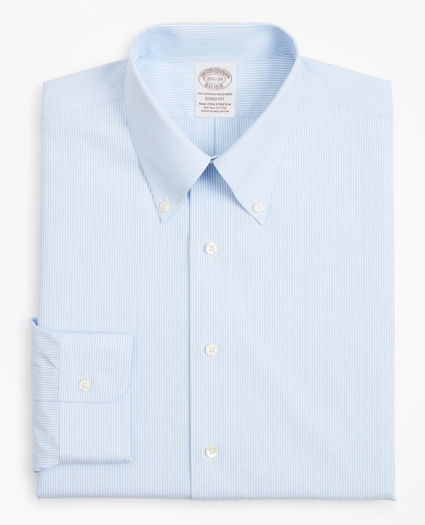 Stretch Soho Extra-Slim-Fit Dress Shirt, Non-Iron Poplin Button-Down Collar Fine Stripe, image 4