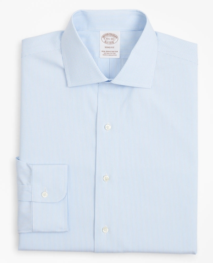 Stretch Soho Extra-Slim-Fit Dress Shirt, Non-Iron Poplin English Collar Fine Stripe, image 4