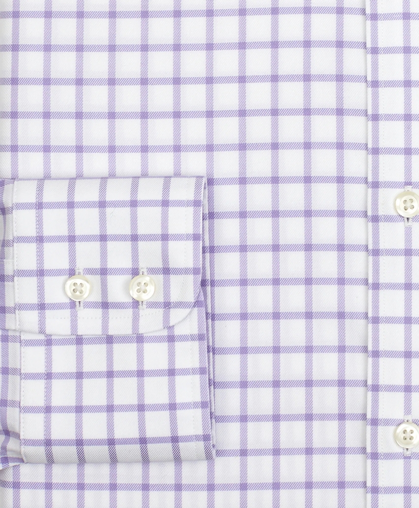 Stretch Regent Regular-Fit Dress Shirt, Non-Iron Twill Button-Down Collar Grid Check, image 3