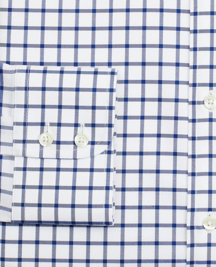 Stretch Regent Regular-Fit Dress Shirt, Non-Iron Twill English Collar Grid Check, image 3