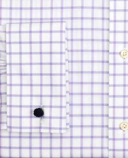 Stretch Regent Regular-Fit Dress Shirt, Non-Iron Twill Ainsley Collar French Cuff Grid Check, image 3