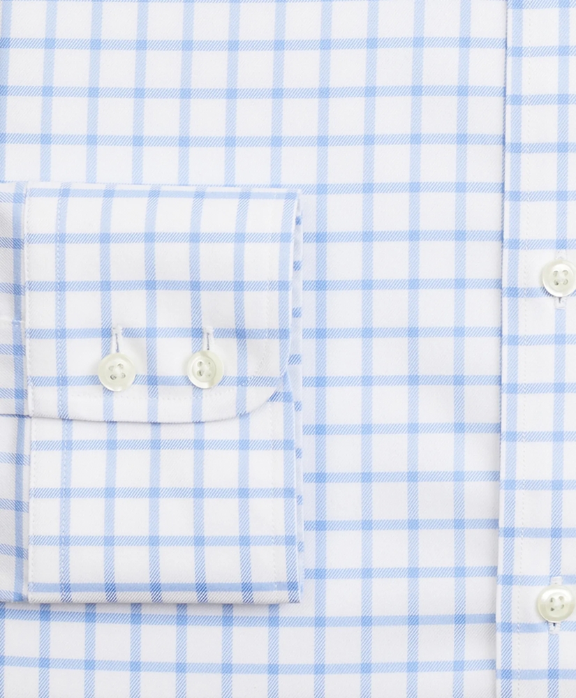 Stretch Milano Slim-Fit Dress Shirt, Non-Iron Twill Button-Down Collar Grid Check, image 3