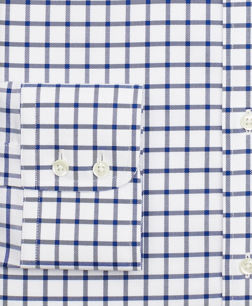 Stretch Milano Slim-Fit Dress Shirt, Non-Iron Twill Button-Down Collar Grid Check, image 3